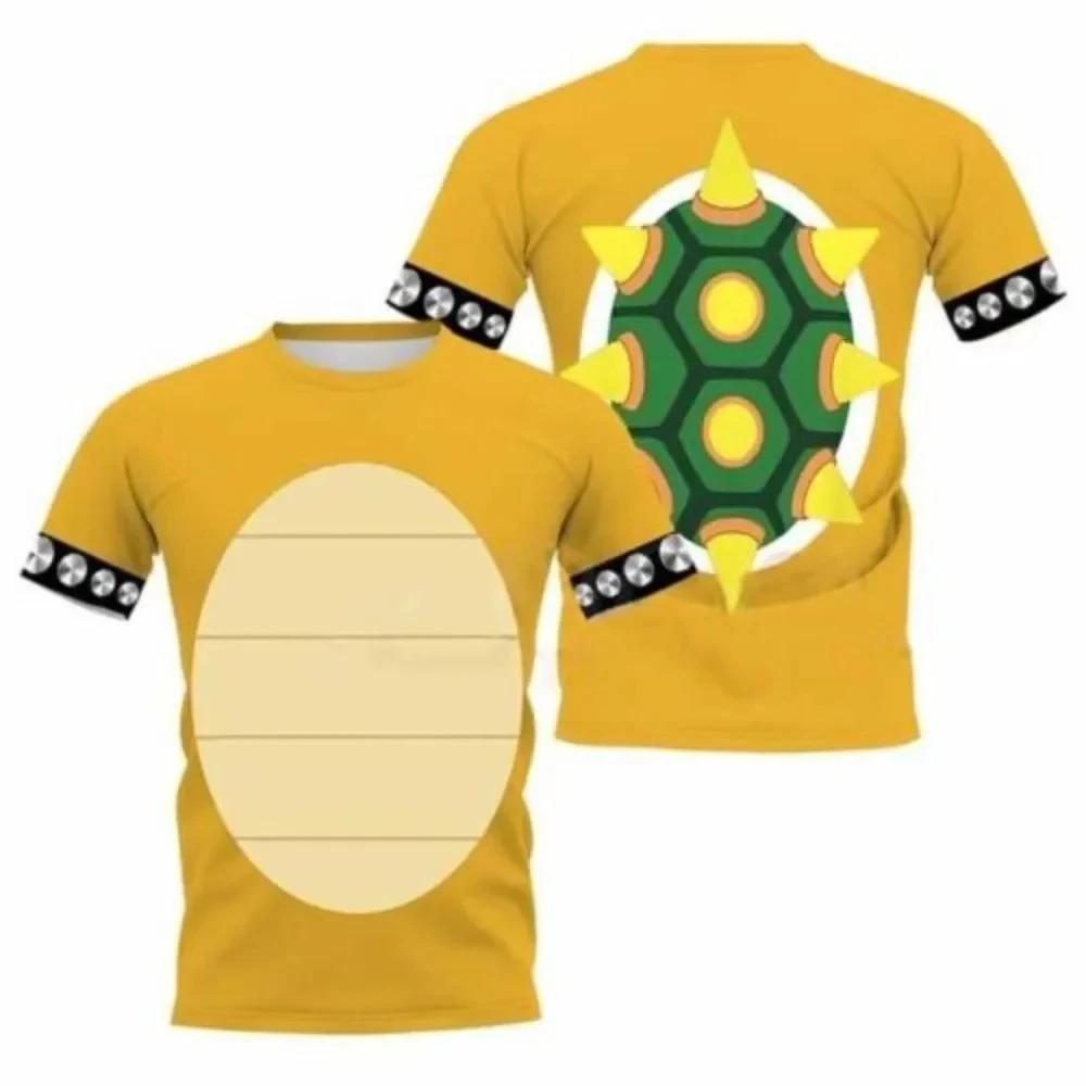 Die neuen Sommer-Cartoon-Bowser-Grafiken 3D-Druck Kinder-T-Shirts Y2k Casual Streetwear Kinder Erwachsene Mode Kurzarm-Tops 160