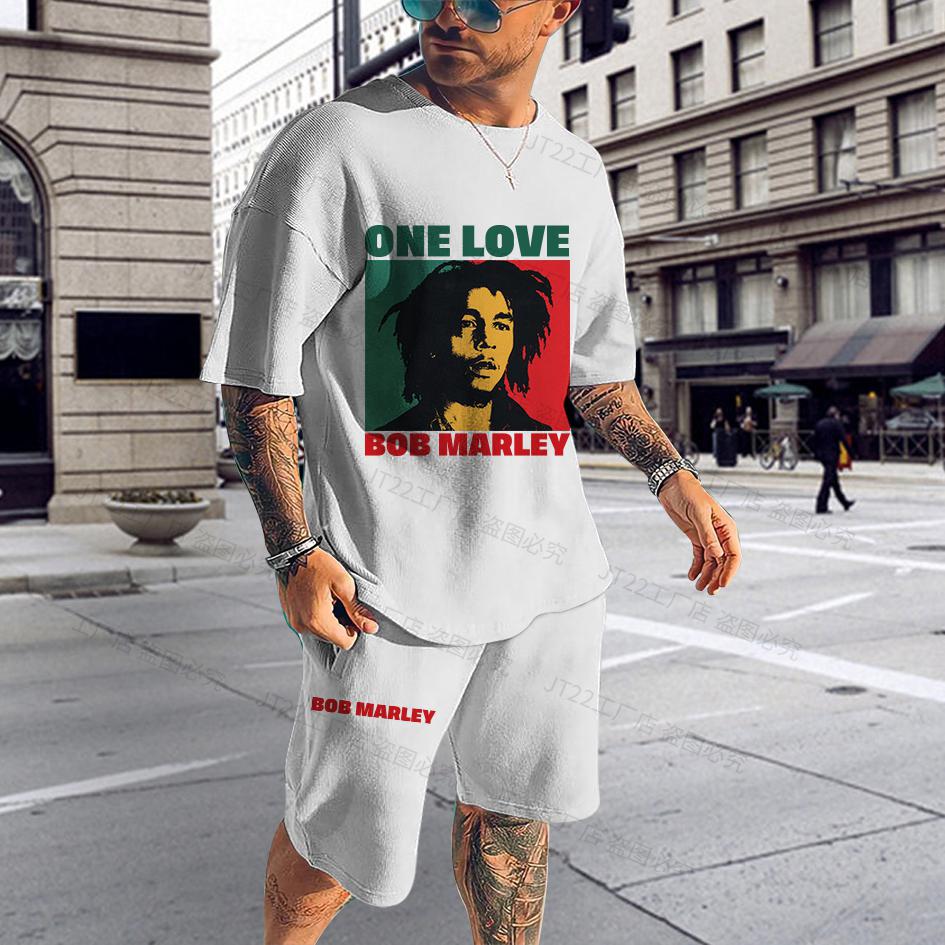Sommer BoB Marley Reggae T Shirt Sets Mode Jogging Kurzarm Harajuku Anzug Männer Trainingsanzug 3D Gedruckt Atmungsaktive Kleidung 6XL S