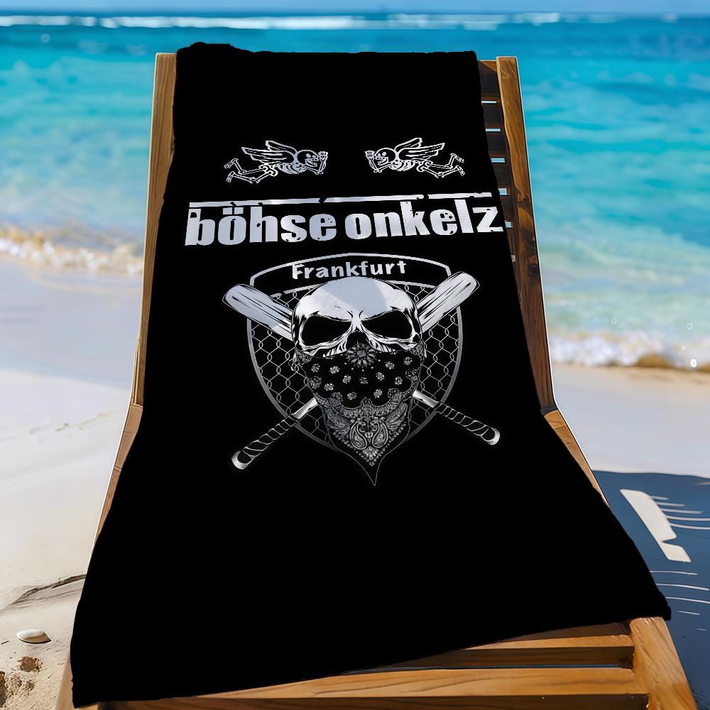 Bnad B-Bohse O-Onkelz-S Handtuch Sport Schnelltrocknend Reise Campingausrüstung Sanddicht Weich Leicht Großes Strandhandtuch W45*H90(CM)
