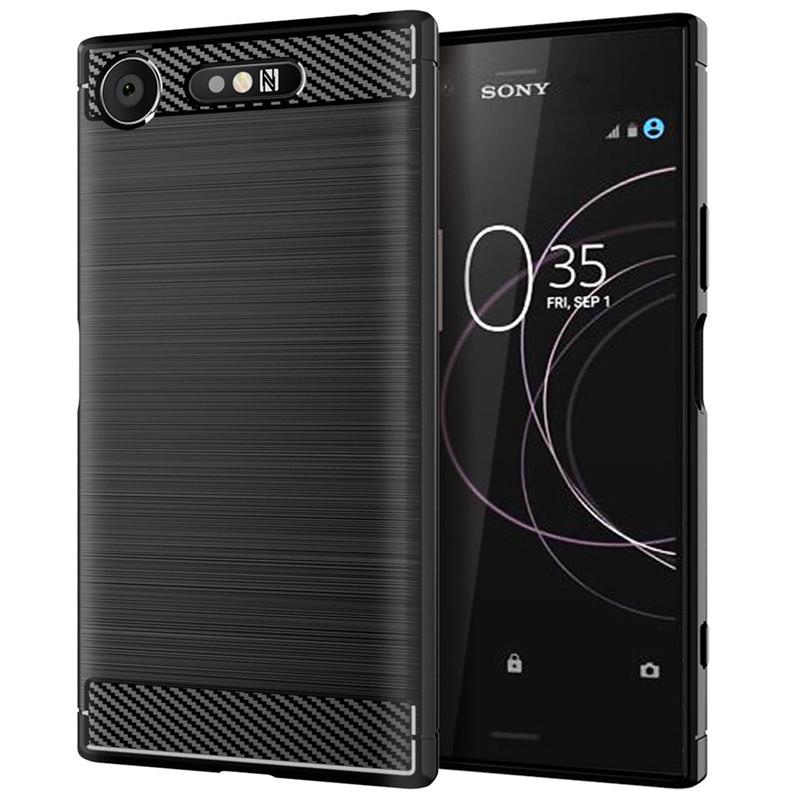 Für Sony Xperia XZ1 G8341 G8342 Silikon Fall Carbon Fiber Zurück Abdeckung für Sony Xperia ACE Weiche Stoßfest Smart Telefon fall Sony Xperia XZ1 schwarz