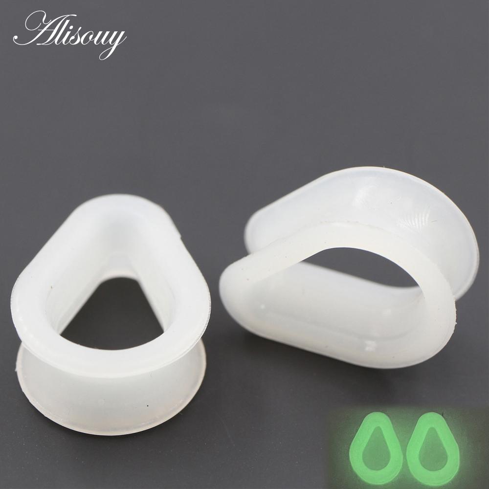 Alisouy 2PCS Silikon Flexible Tränen Wasser Tropfen Flares Flesh Ohr Plugs Tunnel Expander Keil Messgeräte Ohrringe Piercing Schmuck 28mm