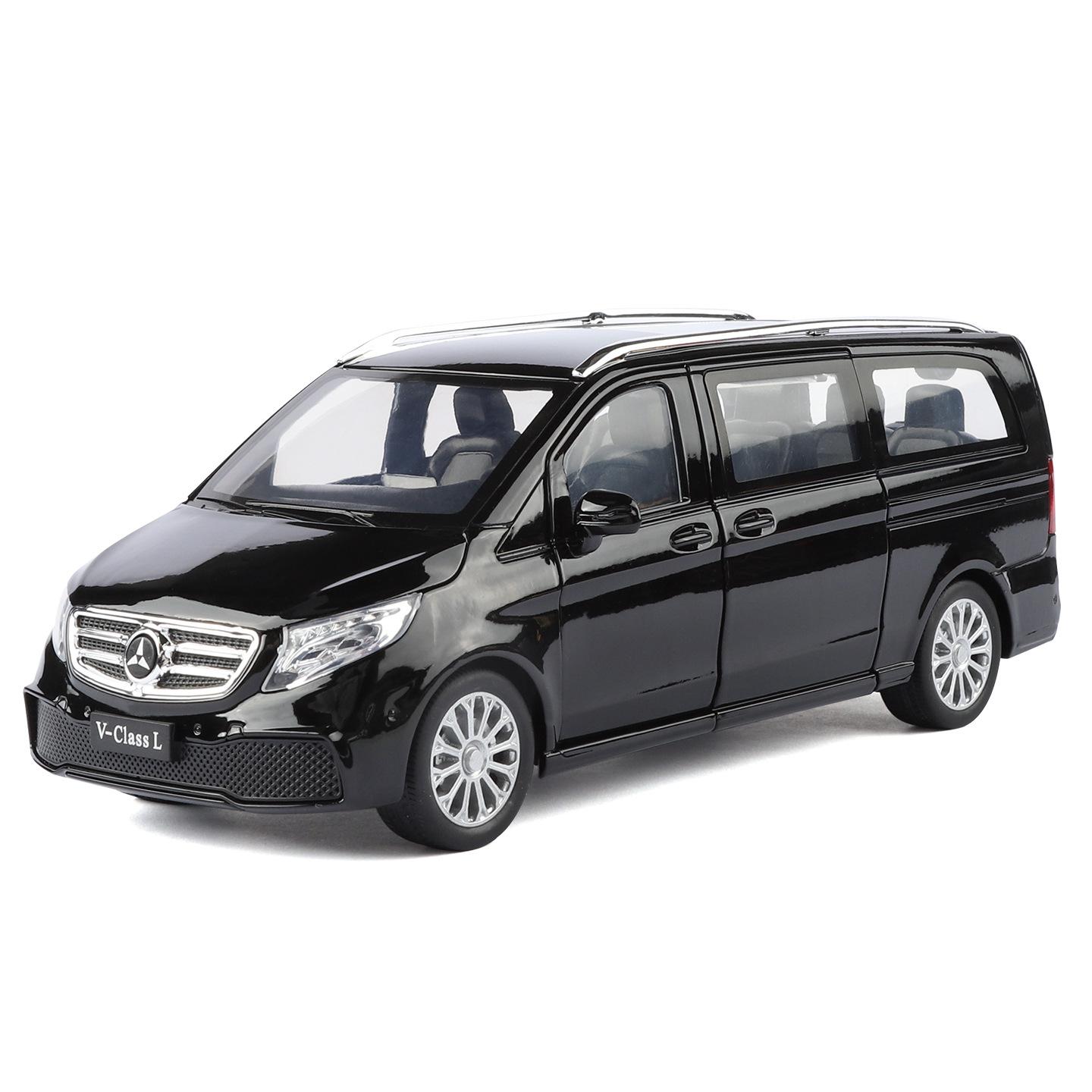 1/24 Benz V260L MPV Legierung Metall Druckguss Modellauto Haus Trendige Ornamente und Computer Schreibtisch Dekoration Hohe Simulation Fahrzeuge schwarz