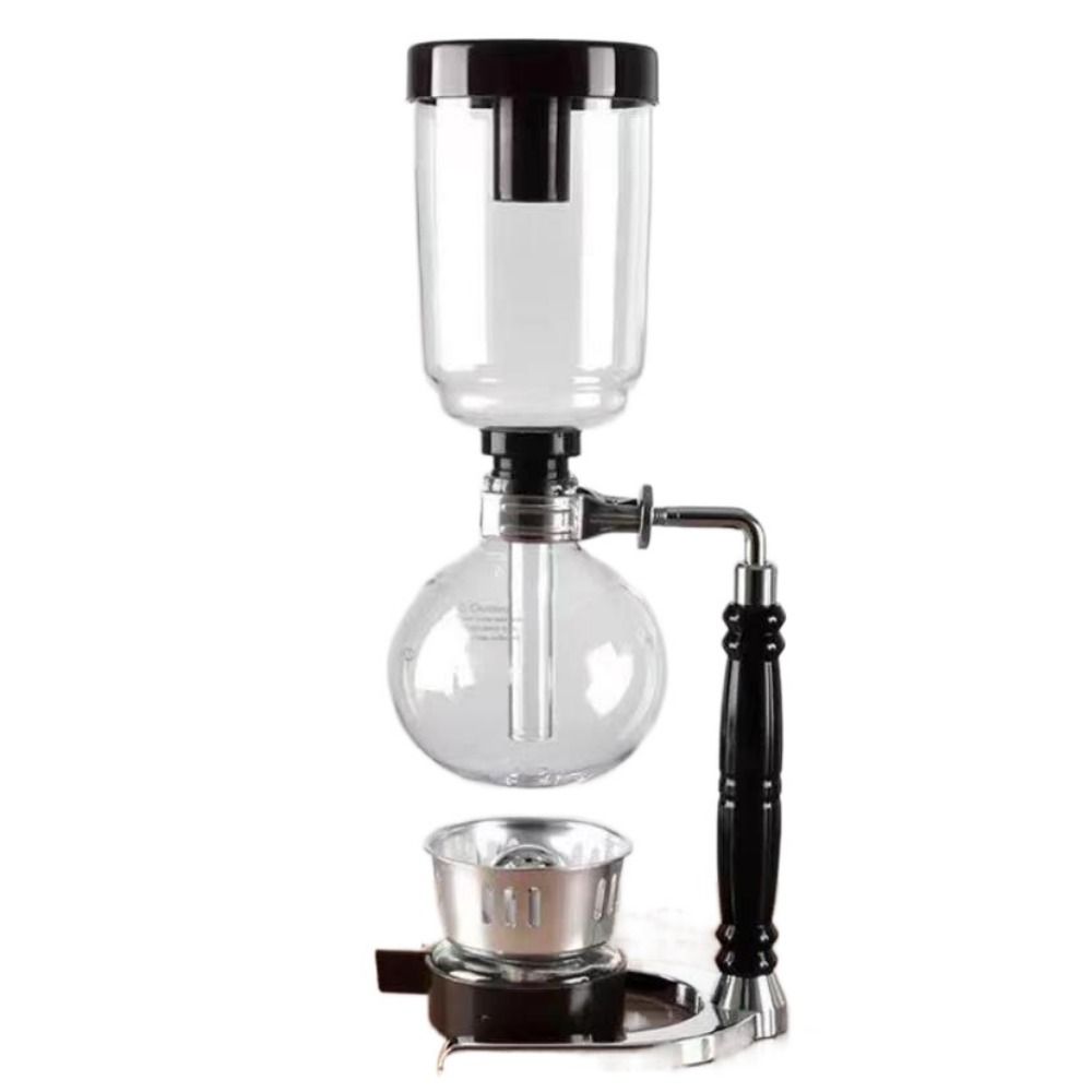 Vintage Vakuum-Kaffeebereiter 3/5 Tassen Kaffeekanne Langlebige Heißteemaschine Haushalt Black-3 Cups