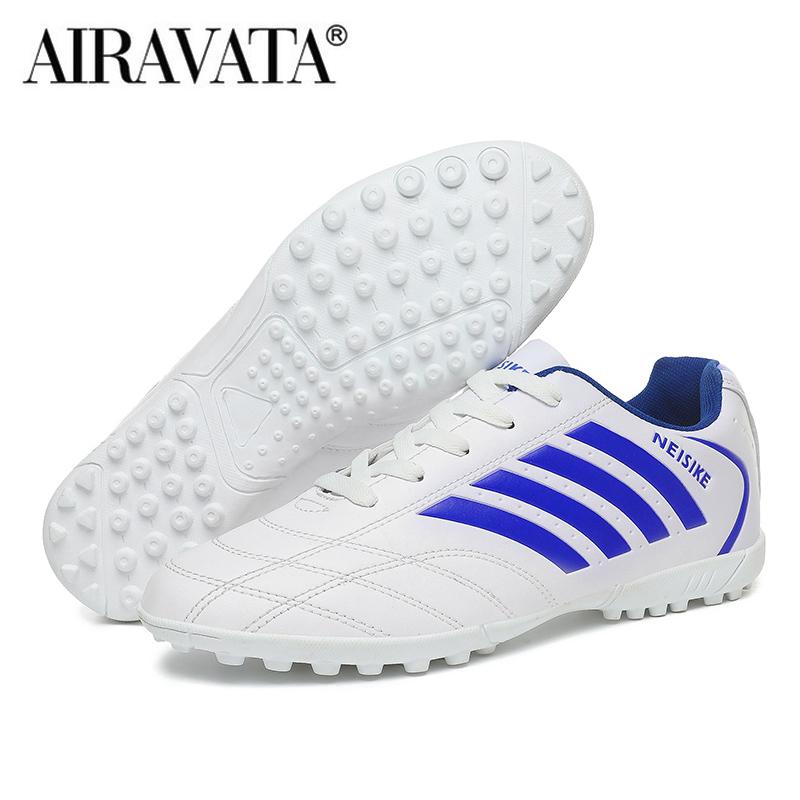 Größe 31-44 Männer Fußball Schuhe Training TF Stiefel jungen Fußball Schuhe Sport Schuhe Künstliche Feld Fünf-a-Team fußball Schuhe 41 weiß