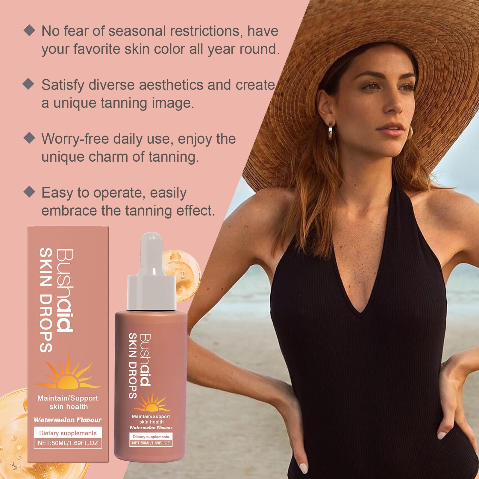Selbstbräunungs-Gesundheitstropfen ohne UV-Exposition Gleichmäßig Ganzer Körper Nahrungsergänzungsmittel Ernährungstropfen 50ml One Size rosa