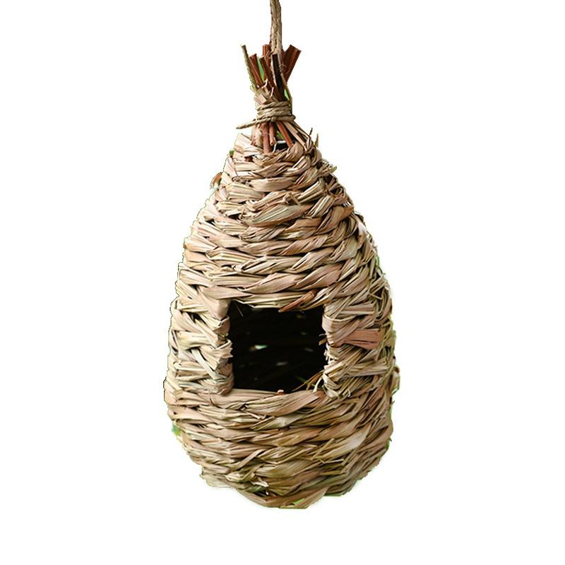 Vogelnest Outdoor Handgewebtes Dekoratives Vogelhaus Vogelkäfig Unterschlupf Gewebtes Hängendes Papageiennest Kreativer Handgemachter Vogelkäfig A1