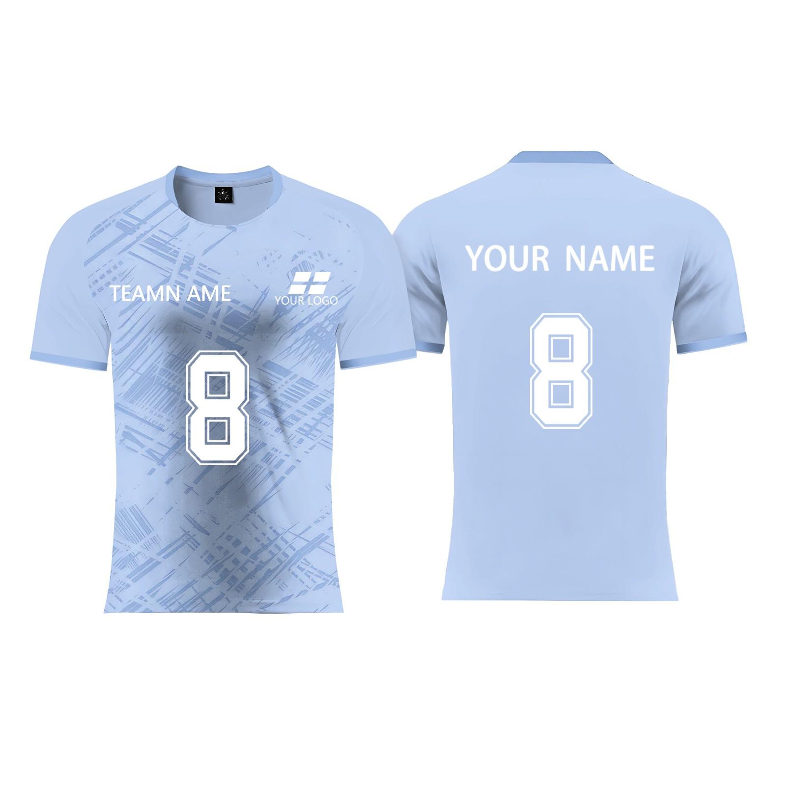 Personalisierte Shirts Kit Herren Mädchen mit Namen Nummer benutzerdefinierte Fußballtrikots für Jungen Trainingsanzug 18