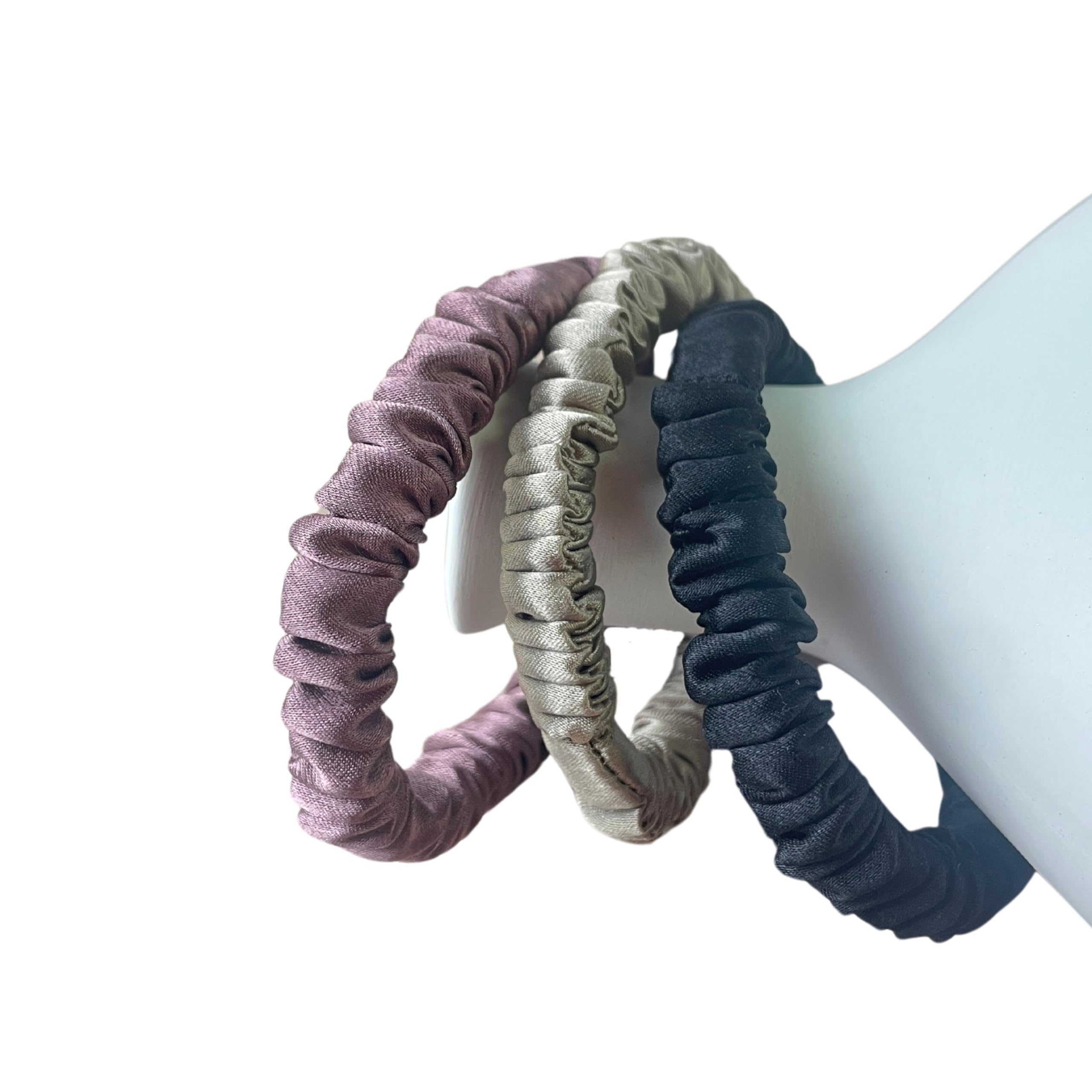 Seidenhaar Reine Seide YOOZI Spurlos Haar Schwarzes Haar Sanft zu Geeignet für Frauen und Mädchen Haargummis, Scrunchies, Stirnbänder, Haargummis, Haargummis, Haar, (D-mini-3pcs