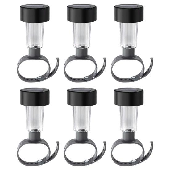 1/6 Stück Pool-Polr-Licht, solarbetrieben, wasserdicht, Zaunlampe für oberirdische Pools, warmweißes Licht, gerahmtes LED-Licht für die Außendekoration des Swimmingpoolzauns 6pcs