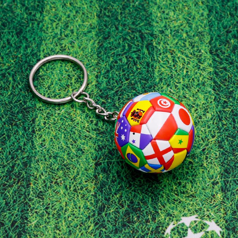Fußball-Schlüsselanhänger, Souvenir-Tasche, 3D-Kugelanhänger, Fan-Geschenk/Geschenk One Size weiß