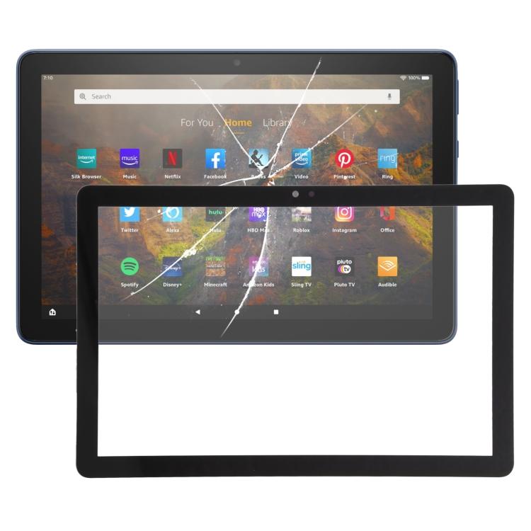 Vordere äußere Glaslinse für Amazon Fire HD 10 (2021) T76N2B T76N2P (Schwarz) schwarz