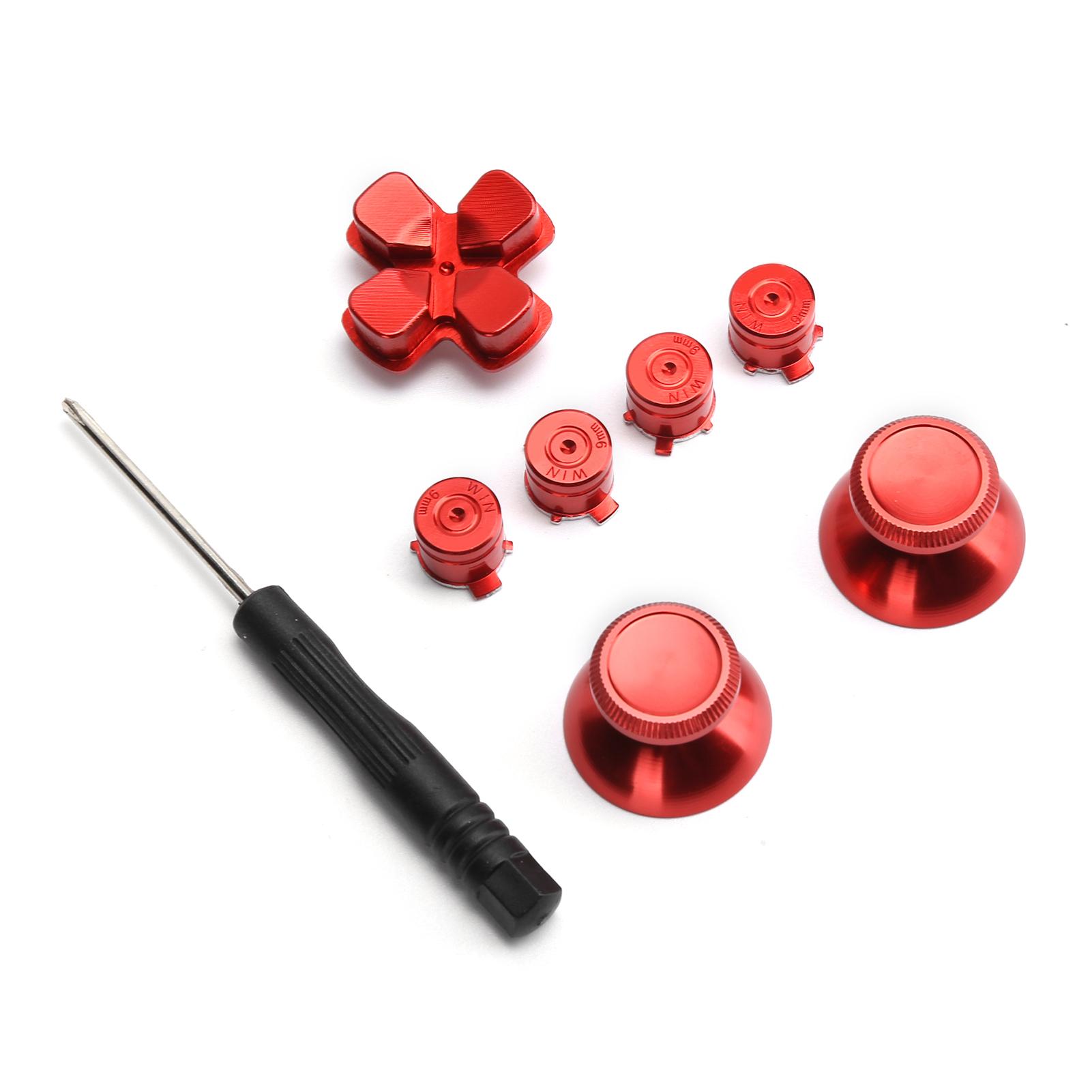 Metallknopf-Thumbstick simuliert Griff für PS4-Gamepad-Controller-Joystick-Ersatz (rot) rot