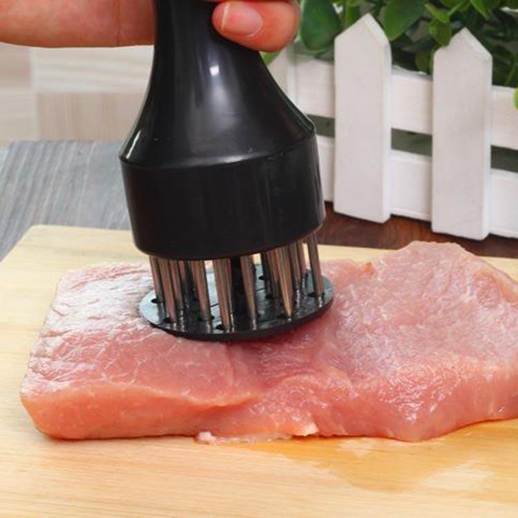 Beruf Fleischklopfernadel für Steak, Schweinefleisch, Küchenwerkzeug mit 21 Stahlnadeln, loser Fleischhammer zum Kochen, Grillzubehör schwarz