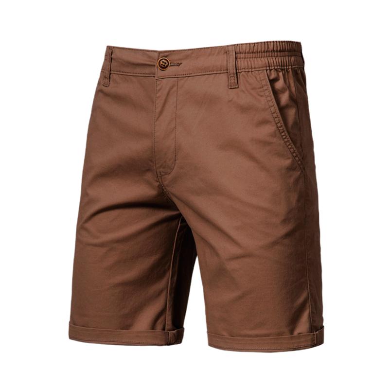 Usegiraffe Sommer-Herren-Shorts, Freizeithosen, Herren-Unterteile, bequeme Baumwolle, hochwertige Herren-Hosen, schlichte Business-Mode, schlank 34 braun