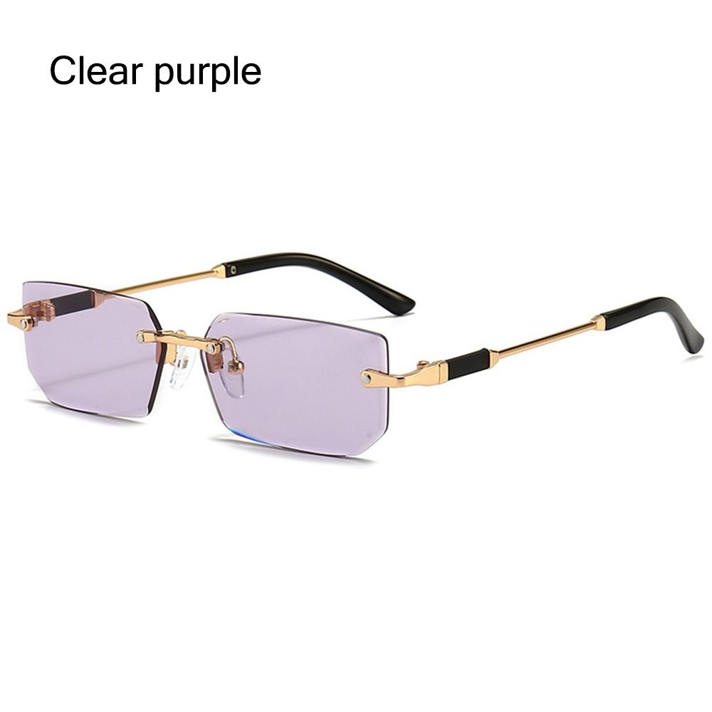 Trendige randlose rechteckige Sonnenbrillen für Damen Herren Mode randlose Sonnenbrillen Y2K Shades Vintage Sommer Reise UV400 Brillen