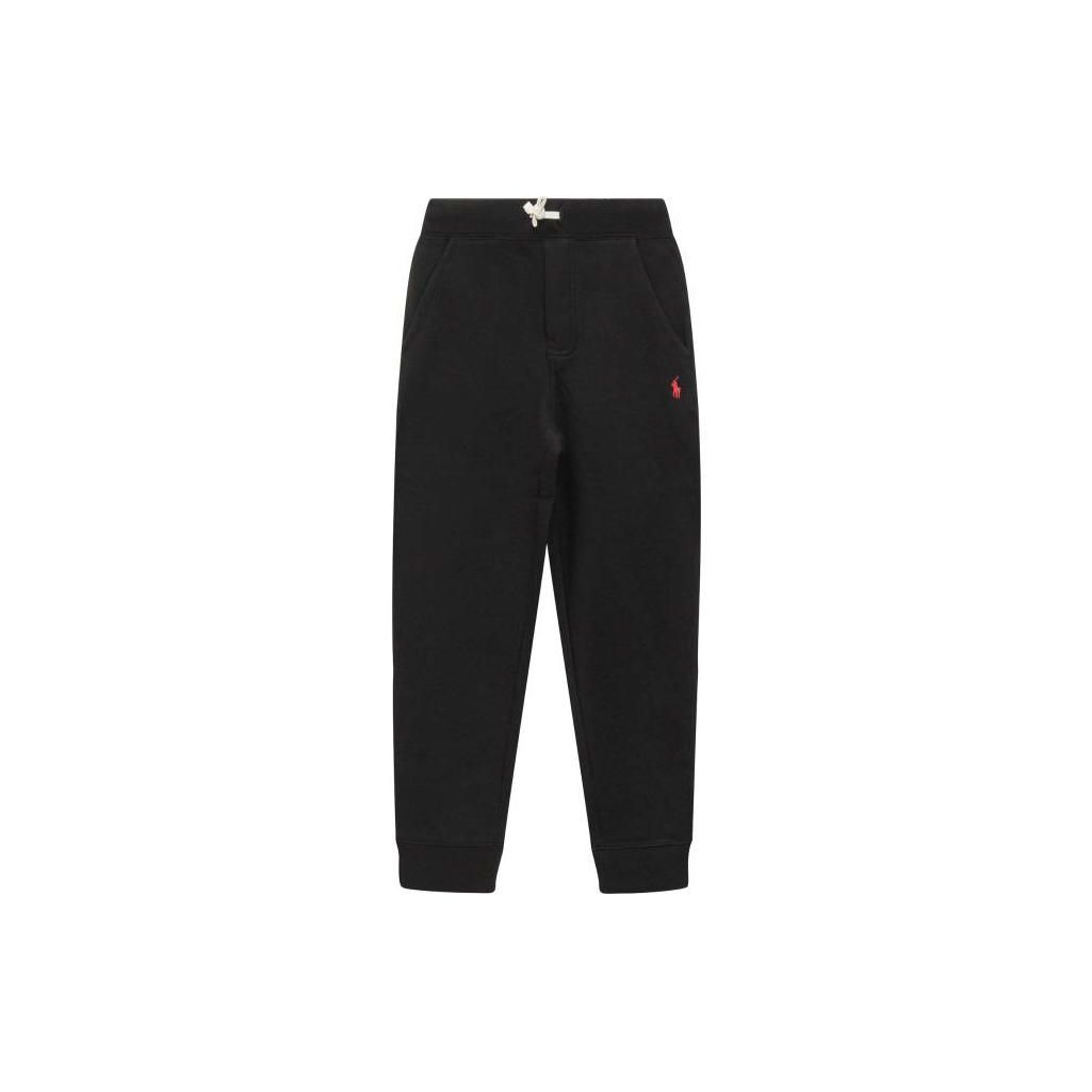 Polo Ralph Lauren Kids Logo Bestickt Einfarbig Bündchen Strick Jogginghose Kinderhosen Schwarz 323720897-002 XL