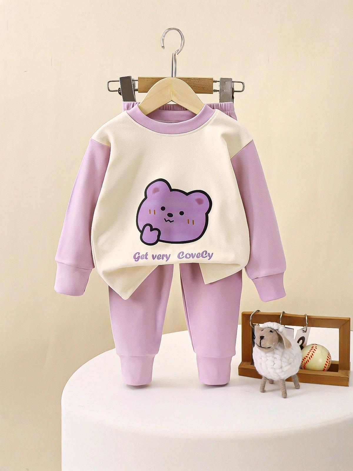 Kinder Herbst- & Winter Warmes Hausset: Babykleidung & Hosen für Jungen & Mädchen 110 cm gray