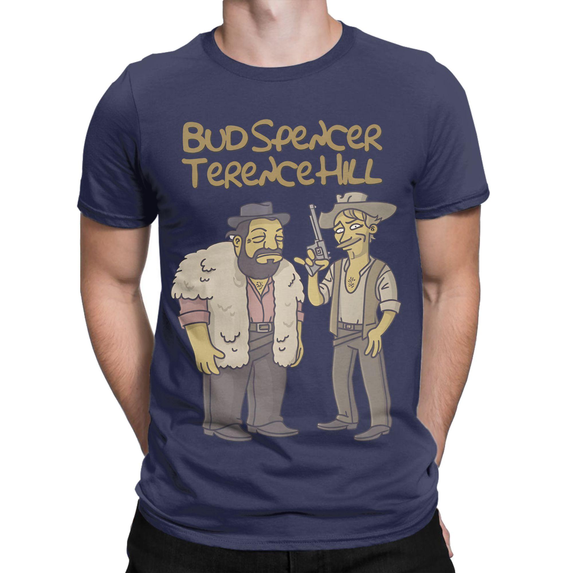 Bud Spencer und Terence Hill T-Shirts Unisex 100% Baumwolle Lustige T-Shirts Rundhals-T-Shirts Kurzarm-Tops Neu eingetroffen 4XL beige