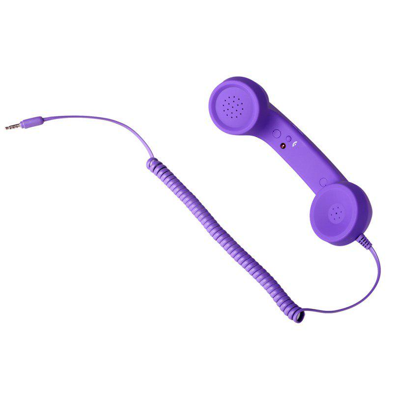 Retro Telefonhörer Lautsprecher Anruf Mic Receiver für iPhone Android Handys 7 Farbe violett
