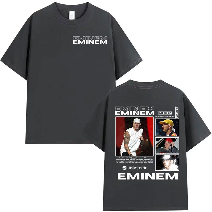 Sommer Rapper Eminem Marshall Byuce Mathers Album Grafik T-Shirt Herren Hip Hop Vintage 100% Reine Baumwolle Bedrucktes T-Shirt L