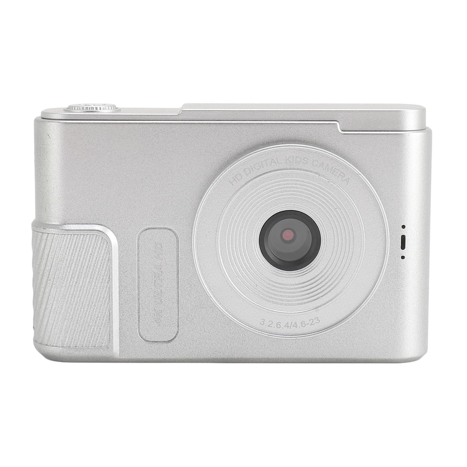 Digitalkamera, 48 MP, 4K, 16-facher Digitalzoom, 2,4-Zoll-Bildschirm, tragbare Kompaktkamera für Kinder und Studenten silber