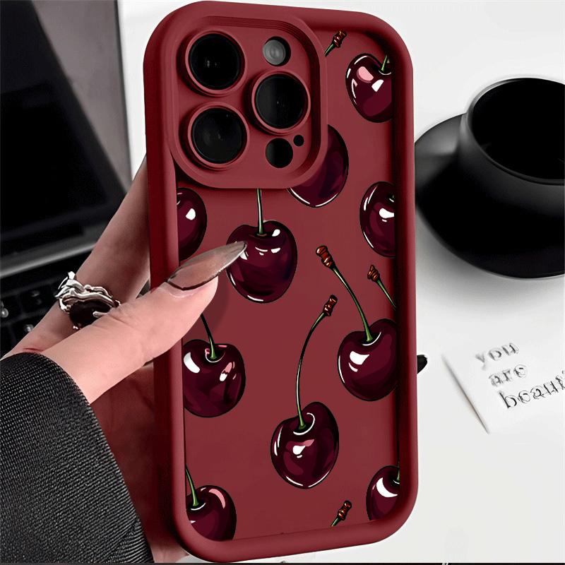 Luxus Dunkelkirsche Für iPhone 16 15 14 7 8 Plus XS XR X Handyhülle Für iPhone 17 16 15 14 13 12 11 Pro Max Stoßfeste Coques iPhone 13 Pro Max