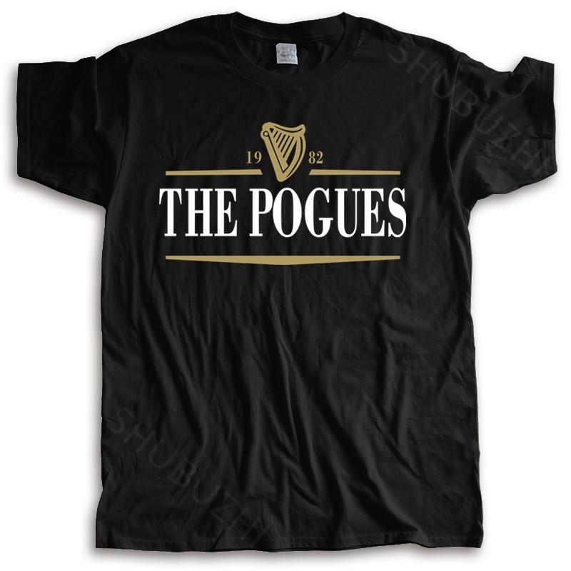 Herren-Rundhals-T-Shirt, Marken-T-Shirt, schwarz, neu, The Pogues T-Shirt, irischer Punkrock, Anarchie, Marken-T-Shirt, größere Größen L black