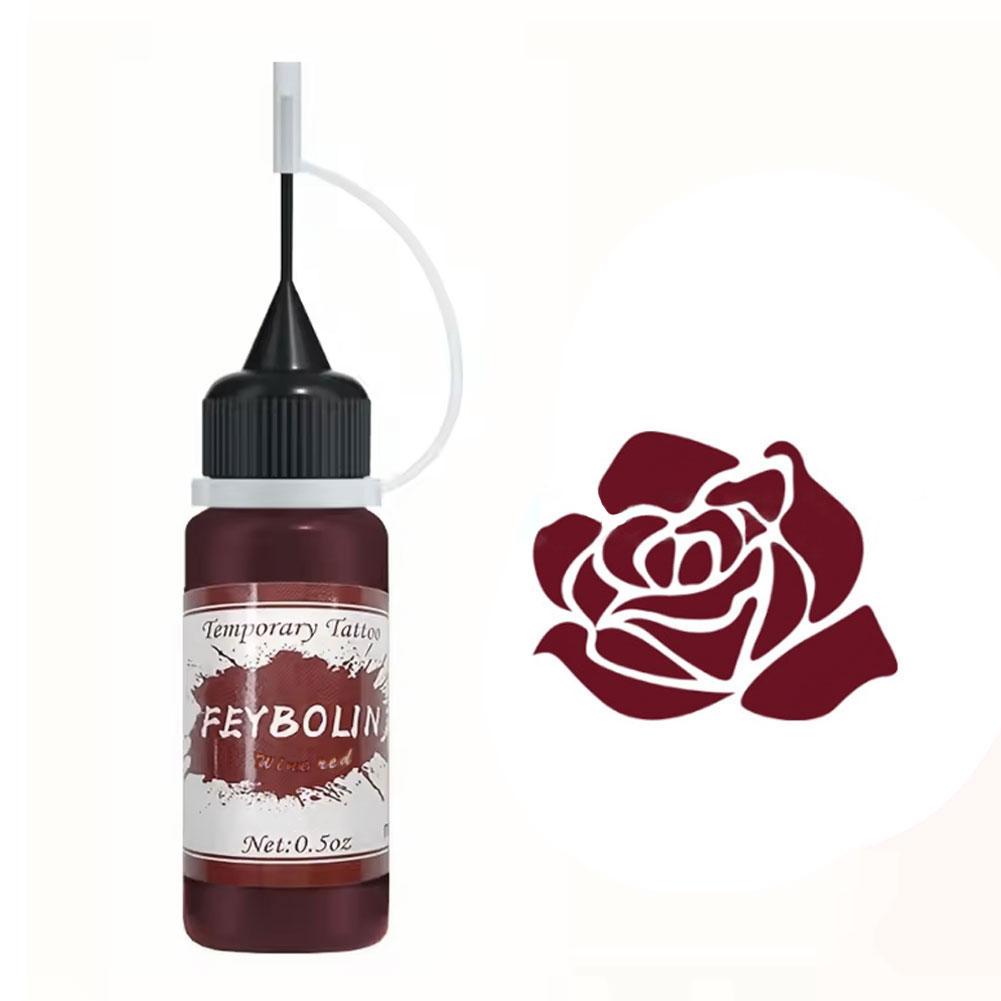 Henna Tattoo Gel Schweißfest Temporär Lang Anhaltend Körperkunst Farbe Wasserdicht DIY Alle Hauttypen wein rot