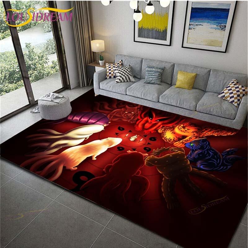 Anime Naruto rutschfeste Teppiche für Wohnzimmer, bequemer Teppich, weiche Bodenmatte, Teppiche für Schlafzimmer, Matte, Teppich für Zuhause, große pelzige Matte 120cm x 160cm