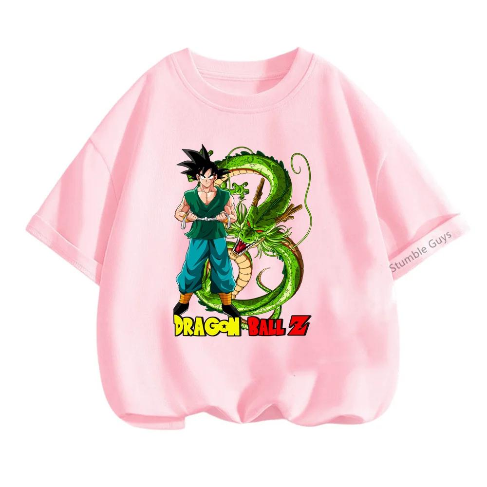2025 MINISO Sommer 4-14 Kinder Dragon Ball Z T-shirt Son Goku Anime Teen Kleidung Mode Casual T-shirt Jungen Kleidung mädchen Kawaii Kinder Tops 140