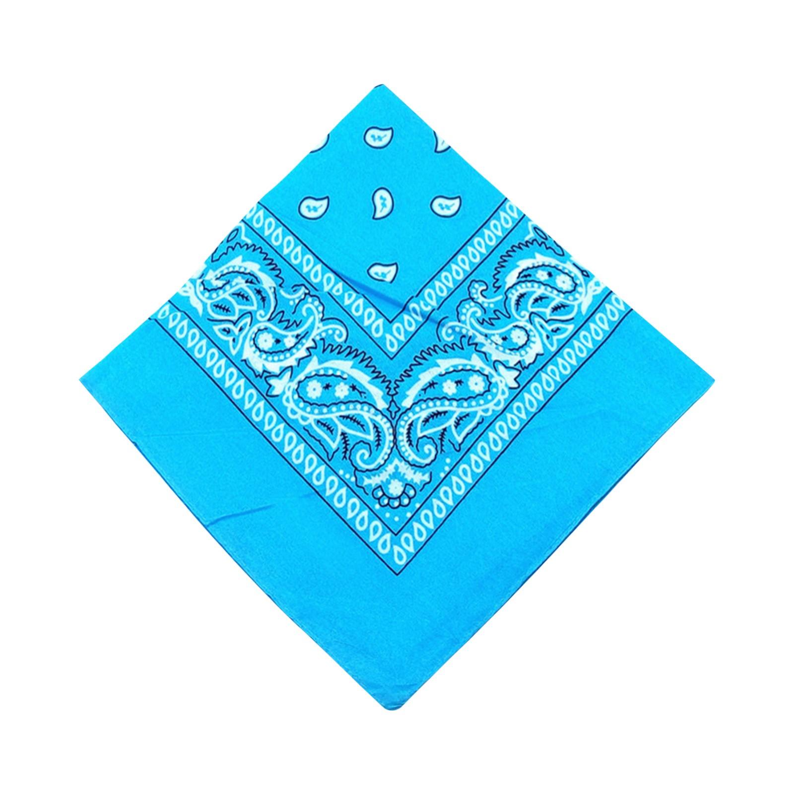 Baumwolle New Tie-Dyed Kopftuch Paisley Scroll Bandana Tie-Dyed Square One Size blau