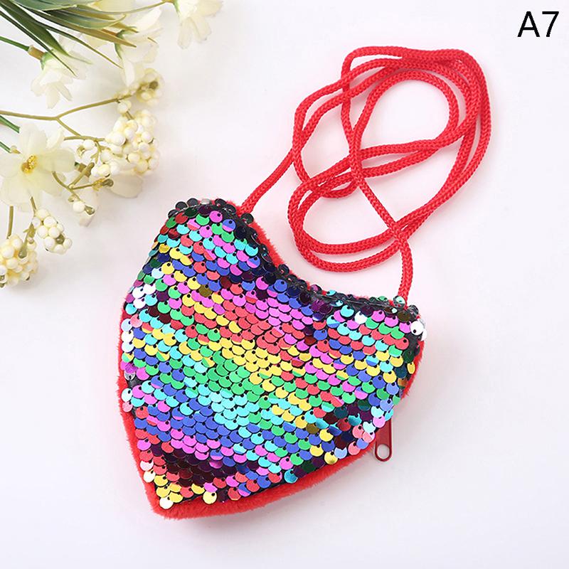 Kinder Pailletten Geldbörse Kleines Mädchen Messenger Liebe Tasche Mädchen Süße Umhängetasche Kindergarten Kinder Geldbörse