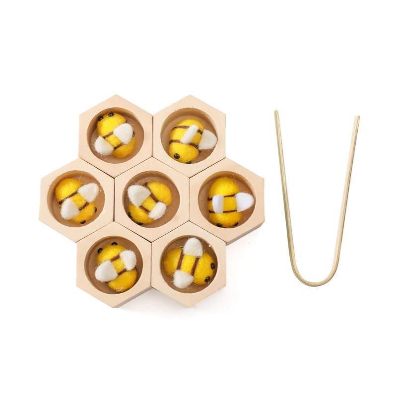 Sensorisches Bienen Spielzeug Neugeborenes Feinmotorik Spielzeug Montessori Spiel Bienen Montessori Holz Kreatives Baby 0 12 Monate Spielzeug Geschenke gelb