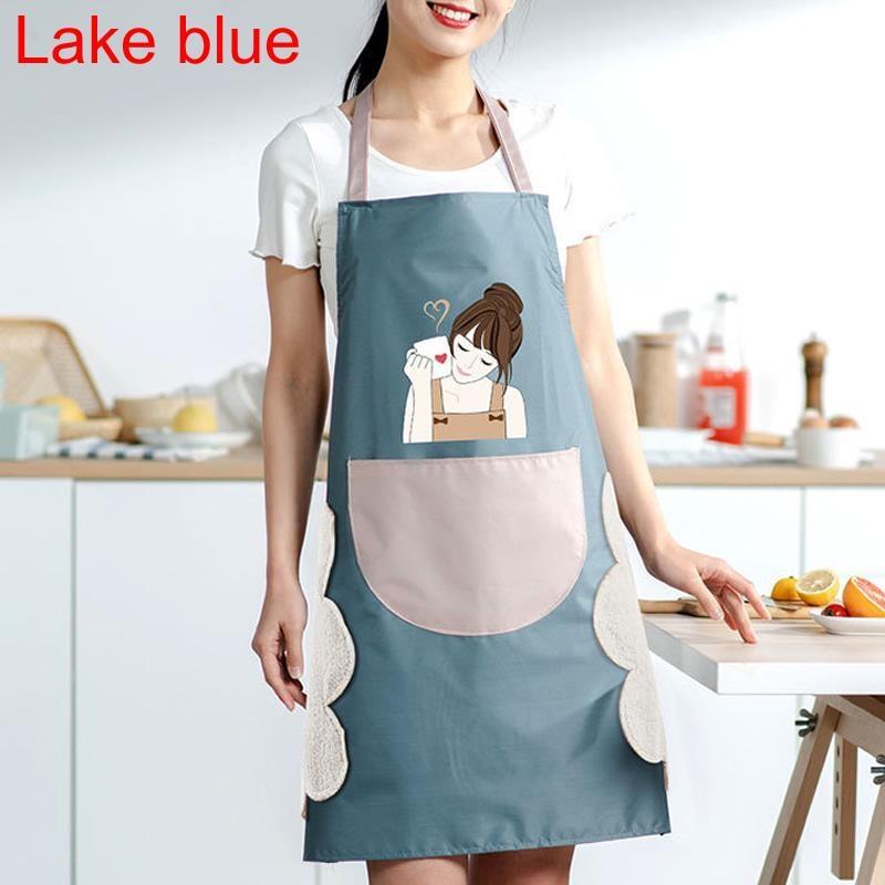 Damen-Cartoon-Schürze, wasserdicht, ölbeständig, kann Hände abwischen, Küche, Arbeitskleidung, Zuhause, Kochen, Reinigung, ärmellose Damen-Schürze