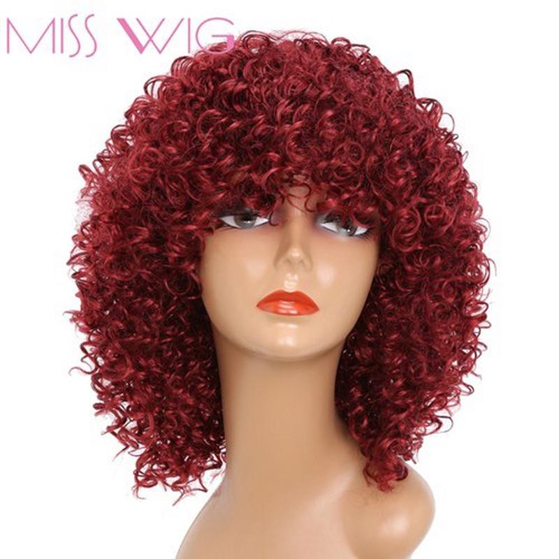Missqueen Lange rote schwarze Afro-Perücke, verworrene lockige Perücken für schwarze Frauen, blonde gemischte braune synthetische Perücken