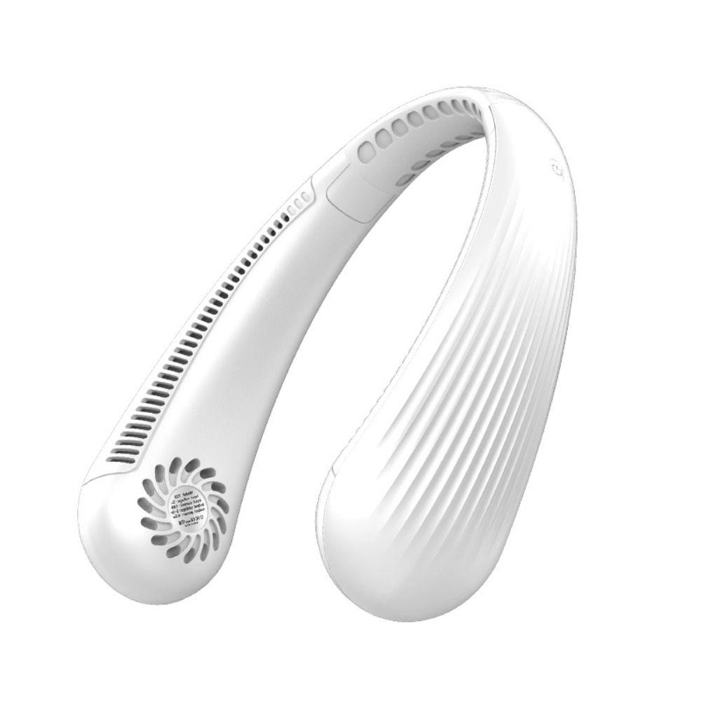 2024 Upgrade Tragbarer Nackenventilator Freihändiger persönlicher Mini-Ventilator ohne Flügel USB wiederaufladbar 3-Gang-Ventilator Luftkühler Outdoor-Sport weiß