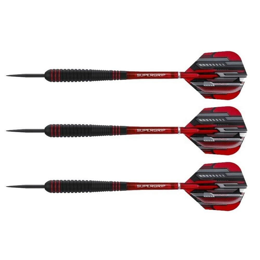 Harrows Ace Gripped Darts (Packung mit 3) 22g rot/schwarz