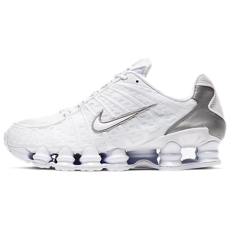 Nike Shox TL Metallisches Silber Unisex Sneaker Weiß Weiß-Metallisch-Silber AV3595-100 47.5