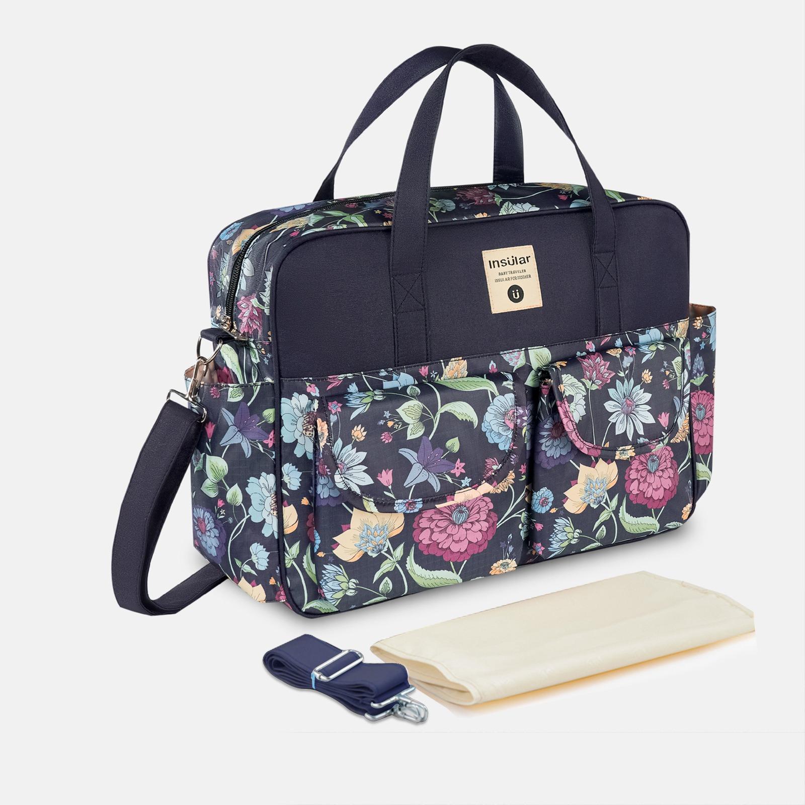Wickeltasche für Mama und Baby, große Kapazität, Organizer, wasserdicht, weite Öffnung, Reise-Messenger-Umhängetasche, Wickeltasche für Mama und Baby One Size violett