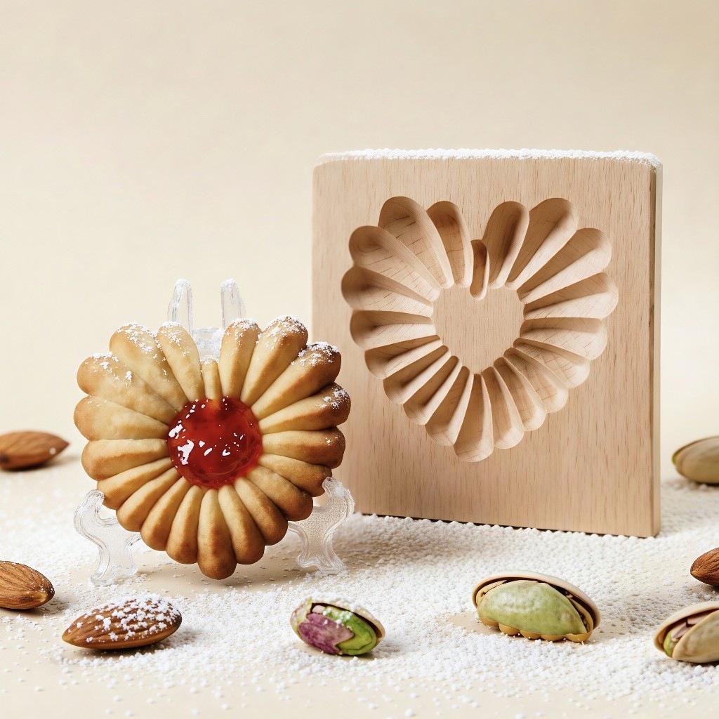 Holz-Lebkuchen- und Mürbeteig-Ausstecher Heart Stuffed 10x10x2cm ~120g