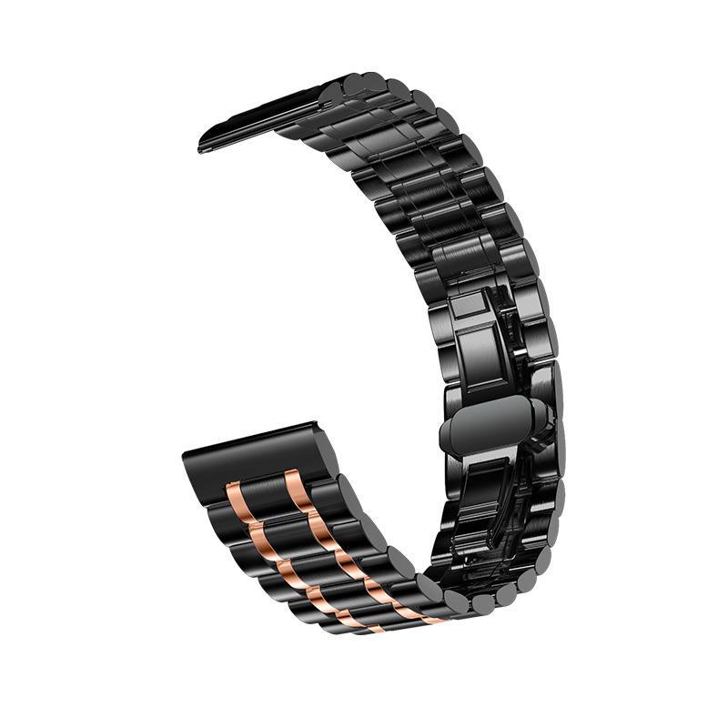 Uhrenarmband aus Edelstahl mit fünf Perlen für Huawei-, Samsung- und Apple-Smartwatches – beliebt in Südostasien Apple size 42-44-45mm schwarz/rose gold
