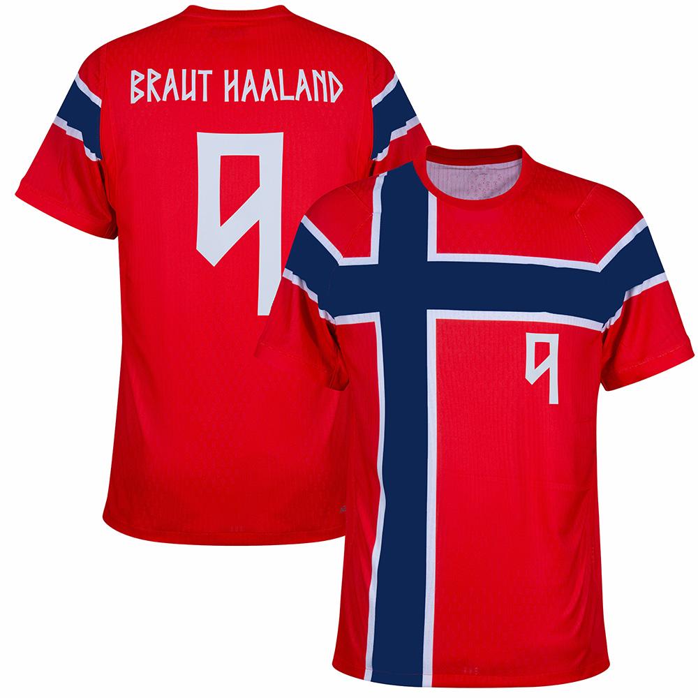 2026 Edition Norwegisches Fußball-Trainings-T-Shirt - 3D-Digitaldruck - Bequem und Atmungsaktiv - Personalisierte Familienkleidung M blue