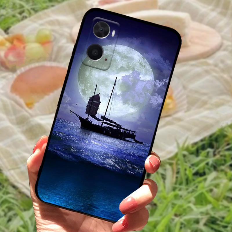 Für OPPO A96 A36 A76 4G Hülle Stoßfest Rückseite TPU Weiche Abdeckung Für OPPO A96 A36 A76 4G Handyhüllen Luxus Schwarz Schutzhüllen For OPPO A36