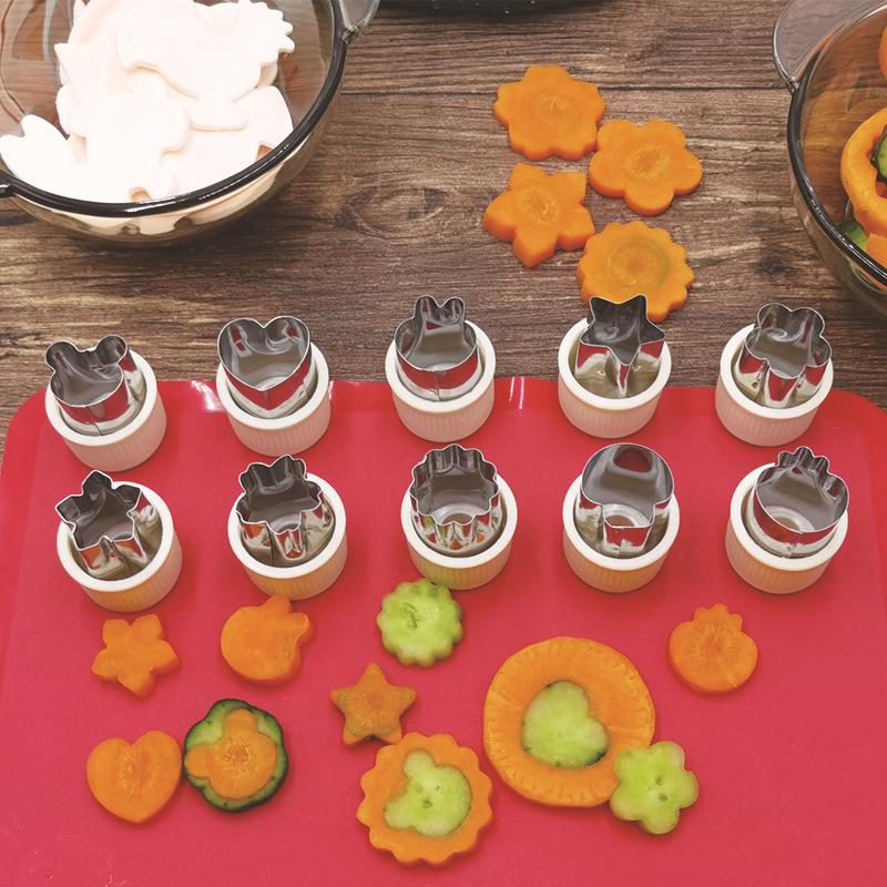 4/5/10/12/14 Stück Edelstahl Gemüse- und Obstformende Ausstechform zur Herstellung von Obstsalat, Gemüse- und Obst-Embossing 10pcs