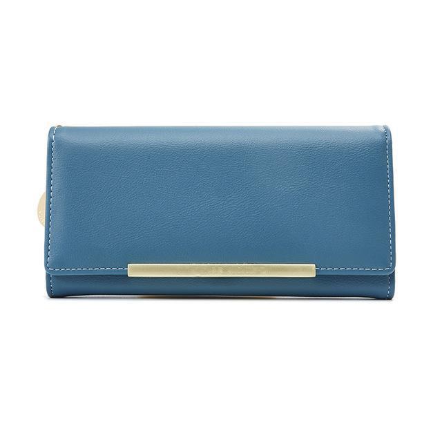 Damen-Geldbörsen, Leder, Luxus-Geldbörse, viele Abteilungen, Damen-Geldbörsen, Kartenhalter, Geldbörse, weibliche Geldbörsen, lange Clutch, Carteras blau
