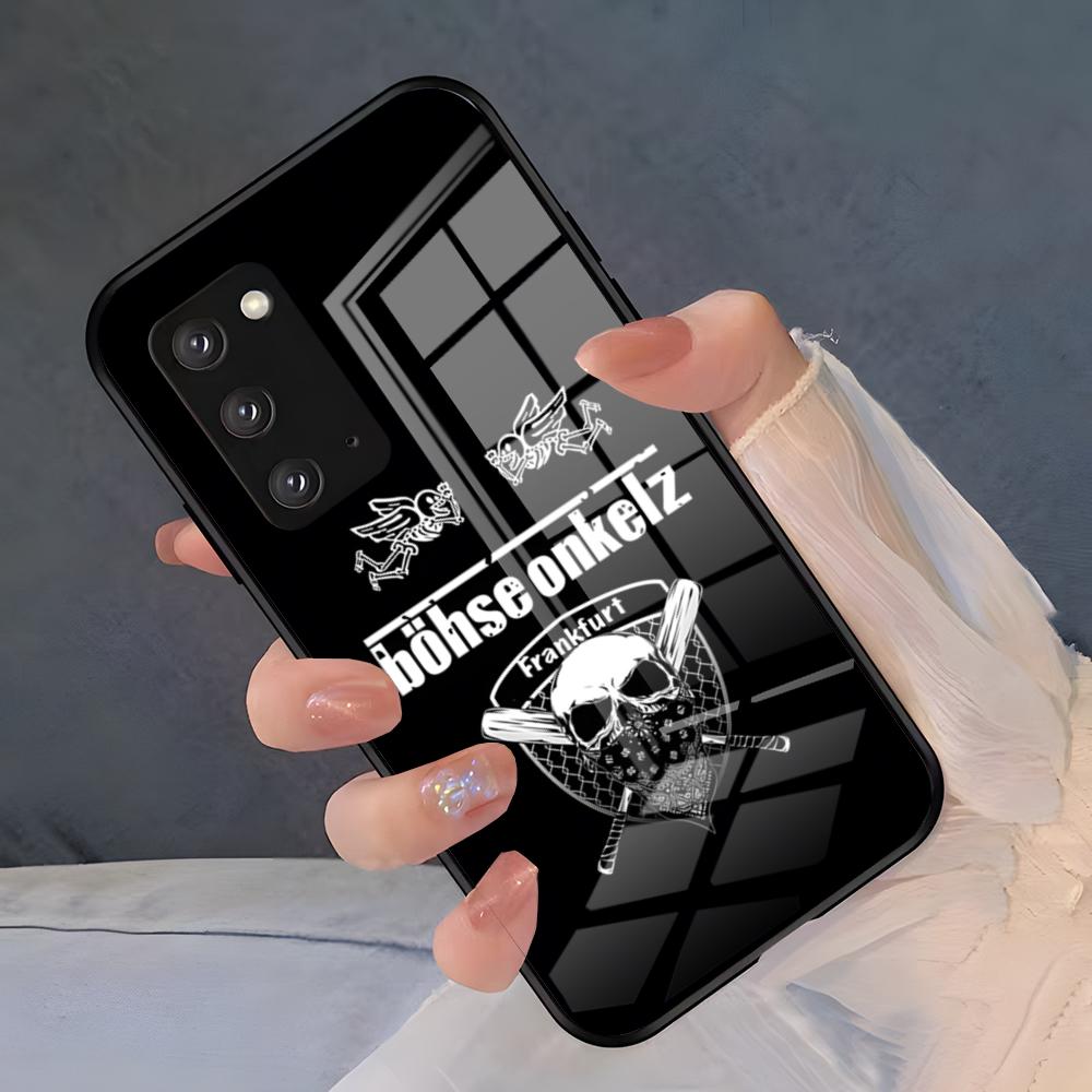 B-Bohse Onkelz Band Handyhülle für Samsung S26, S25 Plus, S20, S20 Plus, S22 Ultra, S23 FE, S21 Plus, S21 Ultra – Glasabdeckung Samsung S20 Plus