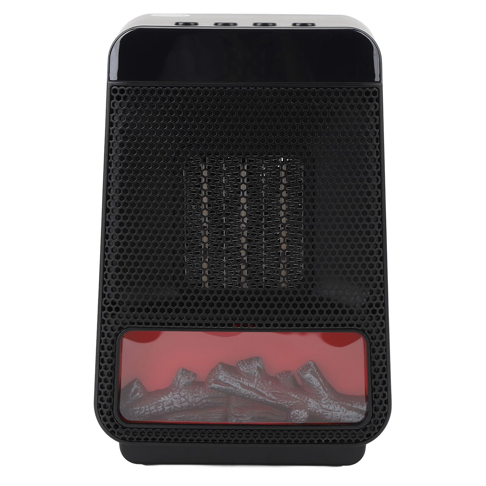 3D-Flammen-Raumheizung, 4-Gang-Timing-Desktop-Heizung, schnelle Heizung, PTC-Keramikheizung für Schlafzimmer EU Plug