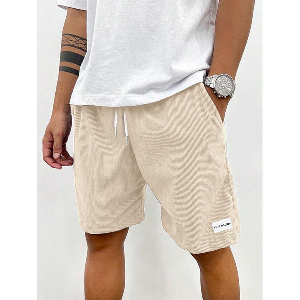 Sommer Herren Cord Jogginghose Casual Shorts Herren Strand Shorts Basketball Kurze Hose Einfarbig Label Sportswear Herren S beige