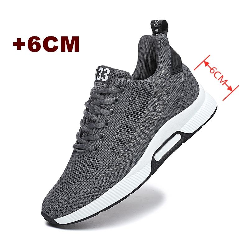 Schuhe mit erhöhtem Absatz in großen Größen für Herren, Turnschuhe, Schuhe zur Erhöhung der Körpergröße, Einlegesohlen 6 cm, Schuhe zur Erhöhung der Körpergröße für den Alltag 43 graue