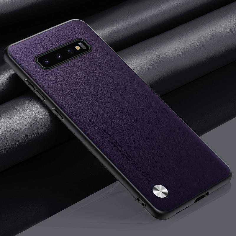 Luxus PU Ledertasche Für Samsung Galaxy S10 Plus S10Plus Matte Abdeckung Silikon Schutz Telefon Fall Für Samsung S10 5G Coque S10 Plus violett